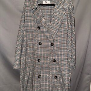 Plaid Double-Breasted Coat